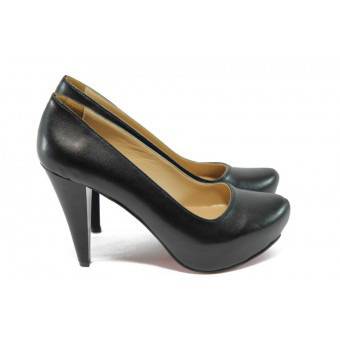 Дамски обувки на висок ток ЕО 200 черна кожа