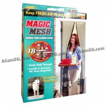 Мрежа за врата с магнити против насекоми