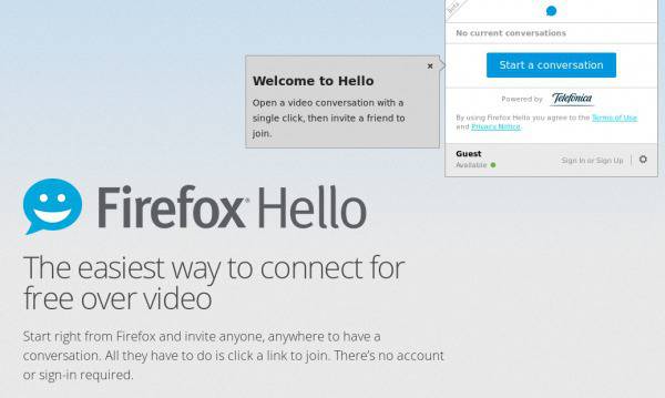 Firefox Hello: нова услуга за видеочат и обмен на файлове, вградена в Firefox 35