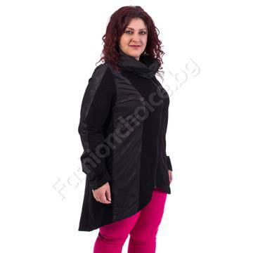 Макси размер суичър тип фрак с релефна промазка