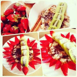 Протеинова закуска с ягоди и киви