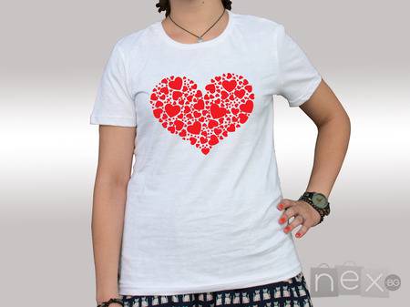 Тениска с щампа Heart