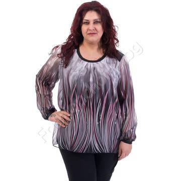 Нежна макси туника от ефирен шифон /XL-4XL/