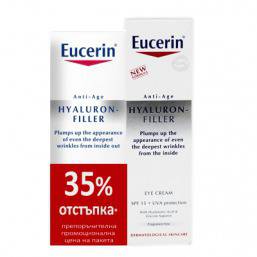 Eucerin Хиалурон филър крем за нормална и смесена кожа + околоочен крем -35%отстъпка