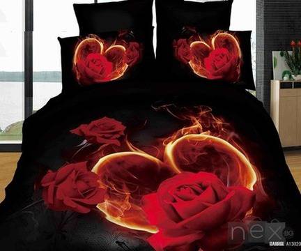 3D Спално бельо от памучен сатен – 5020