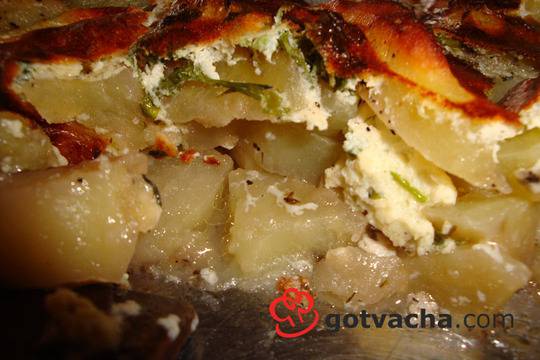 Картофи на фурна със заливка за мусака