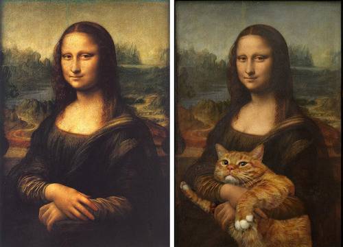 Котки, котки навсякъде! Забавни колажи с прочути картини на велики художници