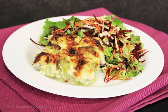 Огретен с картофи и тиквички