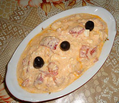 Салата с варени яйца и печени чушки