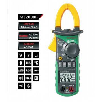 Амперклещи MS2008B, LCD (4000), Φ26mm, Vac, Vdc, Aac, Ohm, капацитет, Hz, T