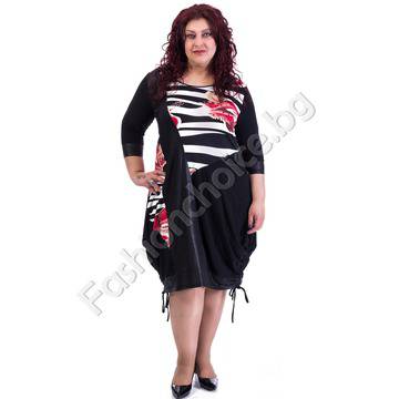 Макси рокля с цветя и набор в долната част