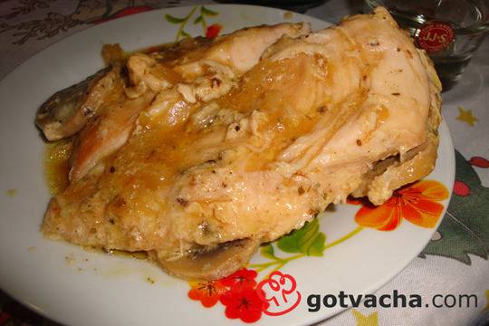 Пилешки пържоли с лук и гъби