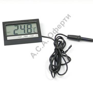 Дигитален термометър с часовник и сонда (ST-2)