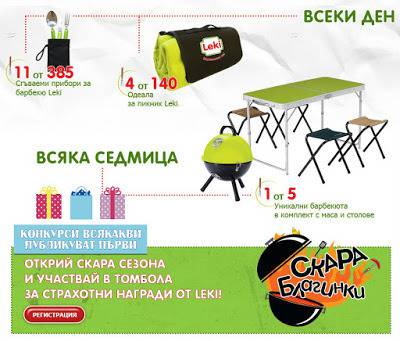 Конкурси всякакви: Спечелете 5 уникални барбекю комплекта, 140 одеала за пикник и 385 сгъваеми прибори от Leki