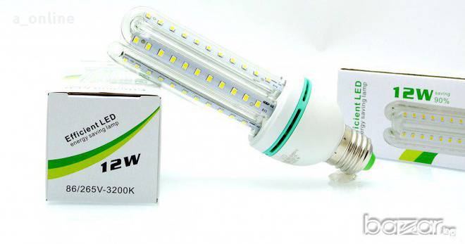 Супер мощна и икономична LED крушка LED 12W cold със студена бяла светлина, 3200K