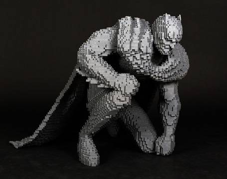 Батман като скулптура от „Лего“