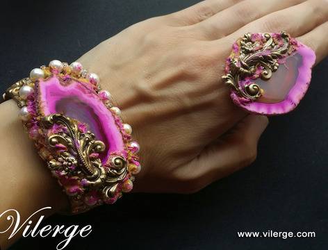 Топ луксозна винтидж колекция бижута от стилна бижутерия за жени с естествени камъни