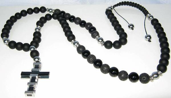 Ръчно изработен мъжки гердан – броеница от естествени камъни DM-342