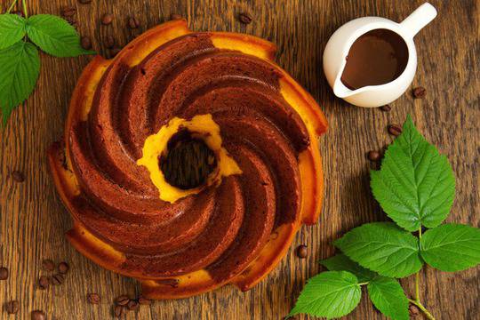 Двуцветен кекс с кафе