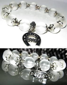 Гривна от естествени камъни Планински кристал