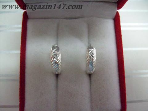 Сребърни обеци №11 гравирани халкички