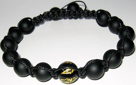 Мъжка гривна Шамбала от естествени камъни Оникс DM-354