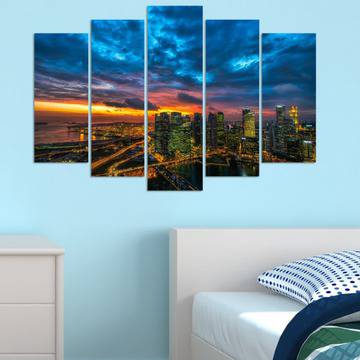 Декоративно пано за стена с нощен градски пейзаж VH-586