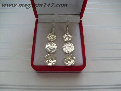 Ръчно изработени ковани сребърни обеци №227