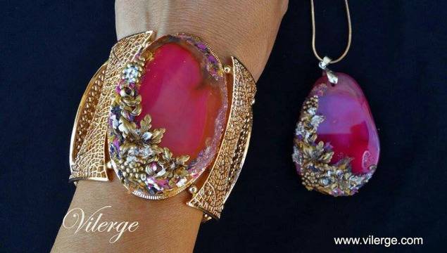 Есенн колекция бижута от винтидж бижутерия с естествен камък Стилни бижута ВИЛЕРЖЕ© женски подаръци