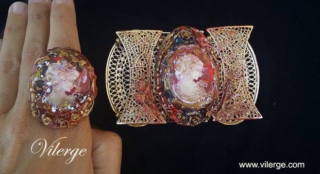 Нова колекция винтидж бижута със Златна Камея за жени и дами Стилни бижута ВИЛЕРЖЕ© от естествени камъни подаръци