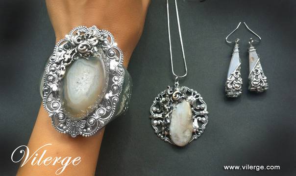 Нова ВИНТИДЖ колекция есен зима с луксозни бижута от естествен камък подарък за жени