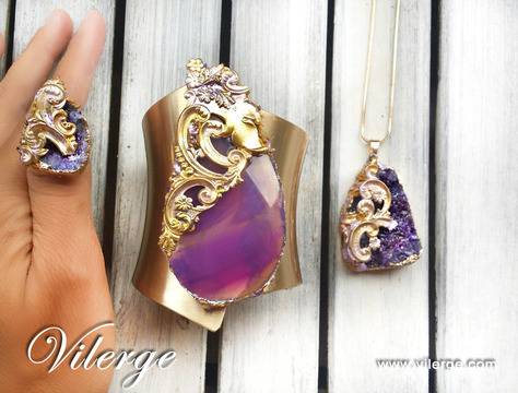 Луксозна винтидж бижутерия с нова колекция есен зима за жени подарък празник естествени камъни