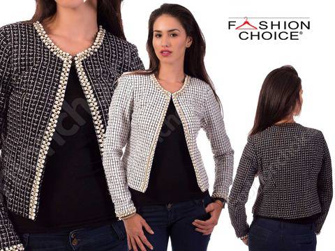 Плътно дамско сако на квадратчета и с подплата