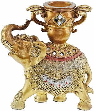 Статуетка – свещник. Фън Шуй фигура от полирезин на слон – 21 х 20 см.