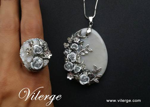 Снежни винтидж бижута с естествени камъни за стилни жени изискани Коледни подаръци