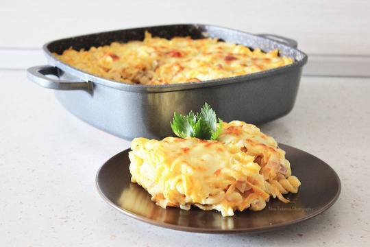 Макарони с риба тон и сирена на фурна