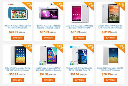 Най-добрите таблети на най-добри цени в TinyDeal. Китайски онлайн магазини за таблети с безплатна доставка