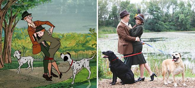 Креативна двойка пресъздава „101 далматинци“ във фотосесия по случай годежа си