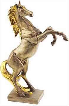 Фън Шуй статуетка. Фигура от полирезин на кон скачащ нагоре 40 см.