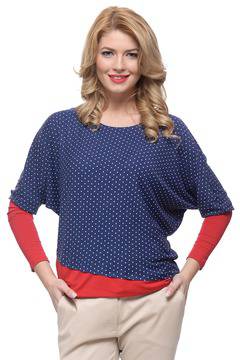 Дамска блуза RELEASE, Маншети, Тъмносиня