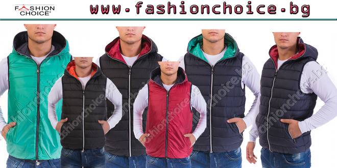 Двулицева мъжка грейка с качулка в 5 цвята