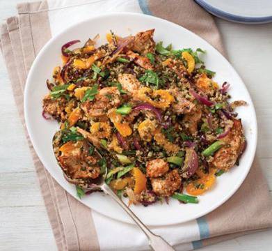 Пикантно пиле с кажунски подправки и киноа