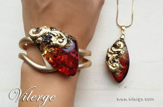 Луксозни женски подаръци с кехлибарена колекция бижута жени Коледа