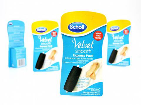 2 броя резервни глави SCHOLL за професионална електрическа пила за пети и ходила VELVET SOFT