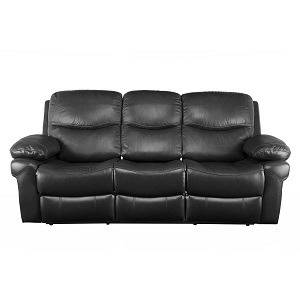 Диван Kring Royal, 2 Подвижни места, Естествена кожа, Черен, 220 x 98 x 100 см