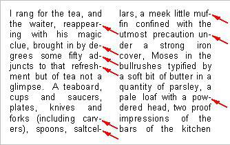 Правила за пренасяне на думи на нов ред в английски език (Rules of hyphenation in English).