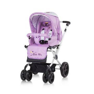 Детска комбинирана количка Chipolino "Фиона" с кош, розова