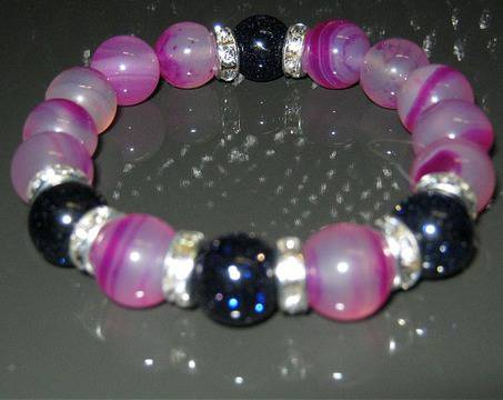 Дамска гривна от естествени камъни Ахат и Авантюрин DM-367