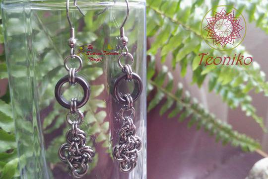 Ръчно изработени обеци от стомана и хематит