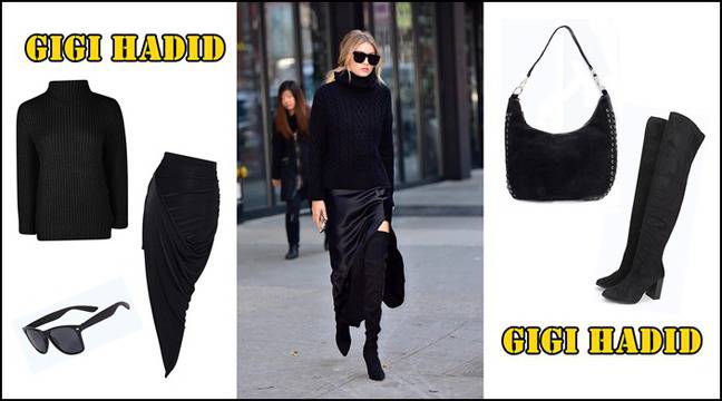 Елегантни и модерни в черно като Джиджи Хадид